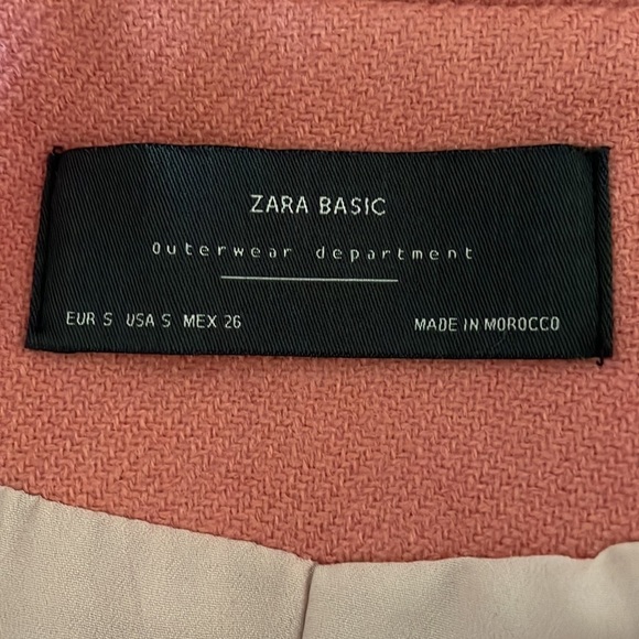 Zara Basic Zippered Outerwear Coat Pink S - Picture 9 of 10